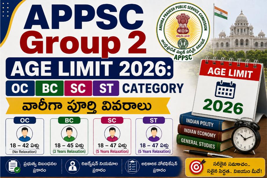 APPSC Group 2 Age Limit 2026 OC, BC, SC, ST వివరాలు