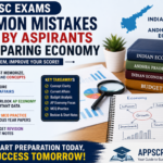 Below is your Blogger-ready formatted post. I have only organized the content with proper headings, spacing, bullet lists, callout boxes, and emphasis for better readability and SEO. I have not altered the meaning or content of your article. ### APPSC పరీక్షలకు ఎకానమీ ప్రిపరేషన్‌లో అభ్యర్థులు చేసే సాధారణ తప్పులు – తప్పించుకోవడం ఎలా? ![GBK Andhra Pradesh Economy By Bandari Dhanunjaya, Krishna Reddy 2024 E – Shopeyard](https://images.openai.com/static-rsc-4/9K8hSJ8yo3Uc62IANaJD0ItAOa0r6MvfJ1NuA3biykxfvvK1sQLMS7-UxcgOKirSJAjFtDZUiTh7eHIAuMgNi9SSUXFkqbPyZN96GqYeDn9qa3YE5FrEIiHoxIxEGsQs1ZjceKkMJz8RBNh1ABoq_iTaLLydoqXwBQgO_jriWwA?purpose=inline) ఆంధ్రప్రదేశ్ పబ్లిక్ సర్వీస్ కమిషన్ (APPSC) నిర్వహించే గ్రూప్–1, గ్రూప్–2, గ్రూప్–3, గ్రూప్–4 వంటి పోటీ పరీక్షల్లో Indian Economy మరియు Andhra Pradesh Economy అంశాలకు ప్రత్యేక ప్రాధాన్యత ఉంటుంది. ఎకానమీ సబ్జెక్ట్‌లో మంచి మార్కులు సాధించాలంటే కేవలం పుస్తకాలు చదవడం మాత్రమే కాకుండా, సరైన ప్రణాళిక, కాన్సెప్ట్‌పై అవగాహన, ప్రస్తుత ఆర్థిక పరిణామాలపై దృష్టి అవసరం. అయితే చాలామంది APPSC Aspirants ఎకానమీ చదివేటప్పుడు కొన్ని సాధారణ తప్పులు చేస్తుంటారు. ఈ తప్పులు వారి preparation time‌ను పెంచడమే కాకుండా, పరీక్షలో మార్కులు కోల్పోయేలా చేస్తాయి. ఈ వ్యాసంలో ఆ తప్పులు ఏమిటో, వాటిని ఎలా అధిగమించాలో సంబంధిత ఉదాహరణలతో తెలుసుకుందాం. ### ఈ వ్యాసంలో ఏమి తెలుసుకుంటారు? * ఎకానమీ ప్రిపరేషన్‌లో జరిగే 12 ప్రధాన తప్పులు * ప్రతి తప్పుకు సరైన పరిష్కారం * APPSC Economy Preparation Tips * Revision Strategy * AP Economy & Indian Economyని ఎలా కలిపి చదవాలి ### 1. ఎకానమీని కేవలం కంఠస్థం చేయడం చాలామంది అభ్యర్థులు ఎకానమీ అంటే నిర్వచనాలు, పదాలు, గణాంకాలు గుర్తుపెట్టుకోవడమే అనుకుంటారు. ఇది పెద్ద తప్పు. ### ఉదాహరణ Inflation అంటే ఏమిటి? అని చదివి నిర్వచనాన్ని కంఠస్థం చేసుకోవడం మాత్రమే కాకుండా, దాని ప్రభావాన్ని అర్థం చేసుకోవాలి. ఉదాహరణకు ఒక కుటుంబం నెలకు ₹10,000తో అవసరమైన వస్తువులను కొనుగోలు చేస్తుందని అనుకుందాం. ధరలు పెరిగి అదే వస్తువులకు ₹12,000 అవసరమైతే, ఆ కుటుంబంపై ద్రవ్యోల్బణం ప్రభావం ఎలా ఉంటుందో అర్థం చేసుకోవాలి. Tip Read each economic concept by asking four questions: * What is it? * Why? * How? * What is its impact? ### 2. Indian Economy మరియు AP Economyని వేరు చేసి చదవడం Another common mistake that APPSC aspirants make is to treat Indian Economy and Andhra Pradesh Economy as completely different subjects. For example, topics like agriculture, industries, service sector, poverty, unemployment, state income etc should first be understood at the national level and then linked to the conditions prevailing in Andhra Pradesh. ### Agriculture చదివేటప్పుడు * Agricultural Status in India * జనాభా వ్యవసాయంపై ఆధారపడే * పంటల వైవిధ్యత * Water runoff * Minimum Support Price (MSP) * రైతు సంక్షేమ పథకాలు వీటితో పాటు ఆంధ్రప్రదేశ్‌లోని ప్రధాన పంటలు, నీటిపారుదల ప్రాజెక్టులు, వ్యవసాయ ఆధారిత పరిశ్రమలు వంటి అంశాలను కూడా పరిశీలించాలి. ### 3. Current Affairs‌ను నిర్లక్ష్యం చేయడం ఎకానమీ preparation‌లో Current Affairs చాలా ముఖ్యమైనవి. కానీ కొందరు అభ్యర్థులు కేవలం పాత standard books చదివితే సరిపోతుందని భావిస్తారు. ### ఉదాహరణ Repo Rate అనే అంశాన్ని పుస్తకంలో చదవడం ఒక విషయం. కానీ RBI ఇటీవల Repo Rate‌ను ఎందుకు మార్చింది? దాని వల్ల— * బ్యాంకు రుణాలు * EMIలు * పెట్టుబడులు * ద్రవ్యోల్బణం పై ఎలాంటి ప్రభావం ఉంటుంది? అనే విషయాలను తెలుసుకోవడం పరీక్ష దృష్ట్యా మరింత ఉపయోగకరం. అలాగే ఈ అంశాలను ప్రస్తుత పరిణామాలతో అనుసంధానం చేయాలి. * Union Budget * Andhra Pradesh Budget * Economic Survey * RBI విధానాలు * GDP Growth * Inflation * Fiscal Deficit ### 4. Budget‌ను పూర్తిగా చదవకుండా గణాంకాలకే పరిమితం కావడం కేంద్ర మరియు రాష్ట్ర బడ్జెట్‌లలో ఉన్న ప్రతి సంఖ్యను గుర్తుపెట్టుకోవడానికి ప్రయత్నించడం సమర్థవంతమైన పద్ధతి కాదు. ### ఉదాహరణ ఒక బడ్జెట్‌లో విద్యారంగానికి ఎంత కేటాయించారో తెలుసుకోవడం ఉపయోగకరమే. కానీ— * ఎందుకు ఆ రంగానికి ఎక్కువ ప్రాధాన్యత ఇచ్చారు? * గత బడ్జెట్‌తో పోలిస్తే మార్పు ఏమిటి? * ఆ కేటాయింపుల లక్ష్యం ఏమిటి? అనే విషయాలను అర్థం చేసుకోవాలి. ### బడ్జెట్ చదివేటప్పుడు స్పెషల్‌గా గమనించాల్సినవి * Income Sources * Income (Revenue) * Capital Income * Spending on Revenues * Capital Spending * Budget Deficit * Social Welfare Programs * మౌలిక సదుపాయాల కేటాయింపులు * వ్యవసాయం, విద్య, ఆరోగ్య రంగాలకు కేటాయింపులు ### 5. Economic Terms మధ్య తేడాలను అర్థం చేసుకోకపోవడం APPSCలో conceptual questionsకు మంచి ప్రాధాన్యత ఉంటుంది. కాబట్టి ఒకదానితో ఒకటి పోలి కనిపించే పదాల మధ్య తేడాలను స్పష్టంగా తెలుసుకోవాలి. ### ఉదాహరణ GDP మరియు GNP ఒక్కటే కాకపోవచ్చు. * GDP దేశ భౌగోళిక పరిధిలో ఉత్పత్తి అయిన తుది వస్తువులు, సేవల విలువను సూచిస్తుంది. * GNPలో దేశ పౌరుల ఉత్పత్తి ఆదాయానికి ప్రాధాన్యత ఉంటుంది. ### పోల్చి చదవాల్సిన అంశాలు * Fiscal Deficit vs Revenue Deficit * Inflation vs Deflation * Repo Rate vs Reverse Repo Rate * Direct Tax vs Indirect Tax * Real GDP vs Nominal GDP అవసరం ఉన్న అంశాల్ని పోల్చి చదవాలి. ### 6. MCQs ప్రాక్టీస్ చేయకపోవడం పుస్తకాలు చదివిన తర్వాత “నాకు అన్నీ వచ్చాయి” అనుకోవడం తప్పు. Competitive examinationలో knowledgeతో పాటు Question-Solving Ability కూడా అవసరం. ### ఉదాహరణ Inflation గురించి పూర్తిగా చదివినా— > “ద్రవ్యోల్బణాన్ని నియంత్రించడానికి కేంద్ర బ్యాంకు సాధారణంగా ఏ చర్య తీసుకోవచ్చు?” అనే MCQకు సమాధానం చెప్పలేకపోతే preparationలో లోపం ఉన్నట్టే. ప్రతి Topic పూర్తయిన వెంటనే 20–30 MCQs ప్రాక్టీస్ చేయాలి. ### 7. Previous Year Questions పట్టించుకోకపోవడం APPSC గత ప్రశ్నపత్రాలు మీ preparationకు ఒక దిశానిర్దేశం లాంటివి. ### గత ప్రశ్నలను పరిశీలిస్తే * Which topics are getting more programs? * ప్రశ్నల ఎత్తు ఎలా ఉంది? * What are conceptual questions? * Based on General Awareness Questions? * AP Economyకి ఎంత ప్రాధాన్యత ఉంది? అనే విషయాలు అర్థమవుతాయి. ### ఉదాహరణ గత Question Papersలో— * Agriculture * Poverty * Budget * Banking వంటి Topics మీద ఎక్కువగా Questions ఉంటే, వాటిపై మరింత లోతుగా Preparation చేయాలి. ### 8. Too Many Books at Once “ఈ Book కూడా Good, ఆ PDF కూడా Good” అని Multiple Sources Collect చేయడం Preparationలో Confusionకు దారితీస్తుంది. ఒక మంచి Standard Sourceను Baseగా తీసుకుని, అవసరమైనప్పుడు మాత్రమే Additional Sources ఉపయోగించడం మంచిది. ### 9. Revisionకు సమయం కేటాయించకపోవడం Economy వంటి Subjectలో Concepts ఎక్కువగా ఉండటం వల్ల Revision లేకపోతే చదివిన విషయాలు త్వరగా మర్చిపోయే అవకాశం ఉంటుంది. > Revision చదవడం కంటే ఎక్కువ ముఖ్యం. ఒక Topicను 5 Booksలో ఒక్కసారి చదవడం కంటే, ఒక మంచి Sourceను 3 లేదా 4 సార్లు Revision చేయడం మంచిది. ### Spaced Revision Plan | Day | పని | | --- | --- | | Day 1 | Learn about Inflation | | Day 3 | Review – 10 Minutes | | Day 7 | MCQs Practice | | Day 15 | Short Notes చూడండి Again | | Exam ముందు | ముఖ్యమైన Points ఒకసారి Revise చేయండి | ఈ విధమైన Spaced Revision చాలా ఉపయోగకరంగా ఉంటుంది. ### 10. AP-specific Economic Dataను నిర్లక్ష్యం చేయడం APPSC అభ్యర్థులు Andhra Pradesh Economyపై ప్రత్యేక దృష్టి పెట్టాలి. ఈ అంశాలపై అవగాహన పెంచుకోవాలి. * వ్యవసాయం * ఆక్వాకల్చర్ * పరిశ్రమలు * సేవారంగం * పోర్టులు * మౌలిక వసతులు * రాష్ట్ర ఆదాయం * సంక్షేమ పథకాలు * ఉపాధి * మానవ అభివృద్ధి ### ఉదాహరణ ఆంధ్రప్రదేశ్‌లో ఆక్వాకల్చర్ ప్రాధాన్యతను చదివేటప్పుడు— * గ్రామీణ ఉపాధి * ఎగుమతులు * విదేశీ మారకద్రవ్య ఆదాయం * అనుబంధ పరిశ్రమలు పై ప్రభావాన్ని కూడా అర్థం చేసుకోవాలి. ### 11. Negative Markingను పరిగణనలోకి తీసుకోకుండా పరీక్ష రాయడం కొంతమంది అభ్యర్థులు ప్రతి ప్రశ్నకు ఏదో ఒక Option ఎంచుకోవాలని ప్రయత్నిస్తారు. Negative Marking ఉన్న పరీక్షల్లో ఇది ప్రమాదకరం. ### ఉదాహరణ ఒక ప్రశ్నకు నాలుగు Optionsలో రెండు పూర్తిగా తప్పని మీకు తెలుసు. మిగిలిన రెండింటిపై స్పష్టత లేకపోతే Blind Guessing చేయడం ముందు పరీక్షలోని Marking Schemeను పరిగణనలోకి తీసుకోవాలి. ### 12. Short Notes తయారు చేయకపోవడం చివరి దశ Revision కోసం పెద్ద పుస్తకాలను మళ్లీ చదవడం కష్టం. కాబట్టి ప్రతి Chapterకు ఈ అంశాలతో Short Notes తయారు చేసుకోవాలి. * Important Definitions * Important Committees * Aggregate Economic Indicators * Policies that are Vital * Budget Line Items * AP-specific Facts * Links to Current Affairs ### Quick Revision Checklist * Concepts అర్థం చేసుకున్నారా? * AP Economyతో Link చేశారా? * Current Affairs చూసారా? * Budget ముఖ్యాంశాలు చదివారా? * MCQs Practice చేశారా? * Previous Papers Solve చేశారా? * Revision పూర్తయ్యిందా? * Short Notes తయారు చేశారా? ### ముగింపు APPSC Economy Preparationలో విజయానికి ఈ 6 అంశాలు చాలా కీలకం. * Concept * Current Affairs * AP Economy * MCQs * Previous Papers * Revision ఎకానమీని కేవలం కంఠస్థం చేయకుండా రోజువారీ జీవితంతో అనుసంధానం చేసుకుని చదవండి. ఉదాహరణకు— * ద్రవ్యోల్బణాన్ని మార్కెట్‌లో వస్తువుల ధరలతో, * Repo Rateను బ్యాంకు రుణాలతో, * Fiscal Deficitను ప్రభుత్వ ఆదాయ–వ్యయాలతో అనుసంధానం చేసుకుంటే Concepts చాలా సులభంగా గుర్తుండిపోతాయి. > As an APPSC aspirant, it is not about reading more books, but reading the right topics in the right way and being able to use them in the exam. By focusing on continuous practice, regular revision, current affairs analysis, and previous papers, it is possible to score good marks in APPSC Economy. ### APPSRANKER.IN APPSRANKER.IN provides Study Material, Practice Questions and Exam-Oriented Content for APPSC Aspirants on Economy, Current Affairs, General Studies and other Competitive Exams on a regular basis. ### Preparation Formula > Study → Understand → Practice → Revise → Apply in Exam Good preparation is systematic preparation.