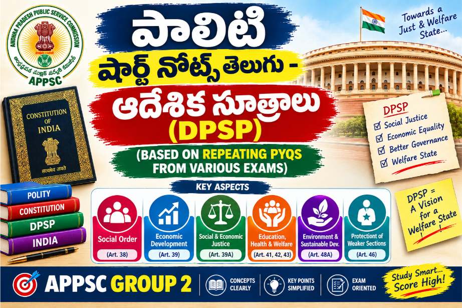 పాలిటీ షార్ట్ నోట్స్ తెలుగు - ఆదేశిక సూత్రాలు (DPSP)